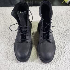 NEW Sorel Women's Hi-Line Lace waterproof Boots Black Jet leather - Size US 9